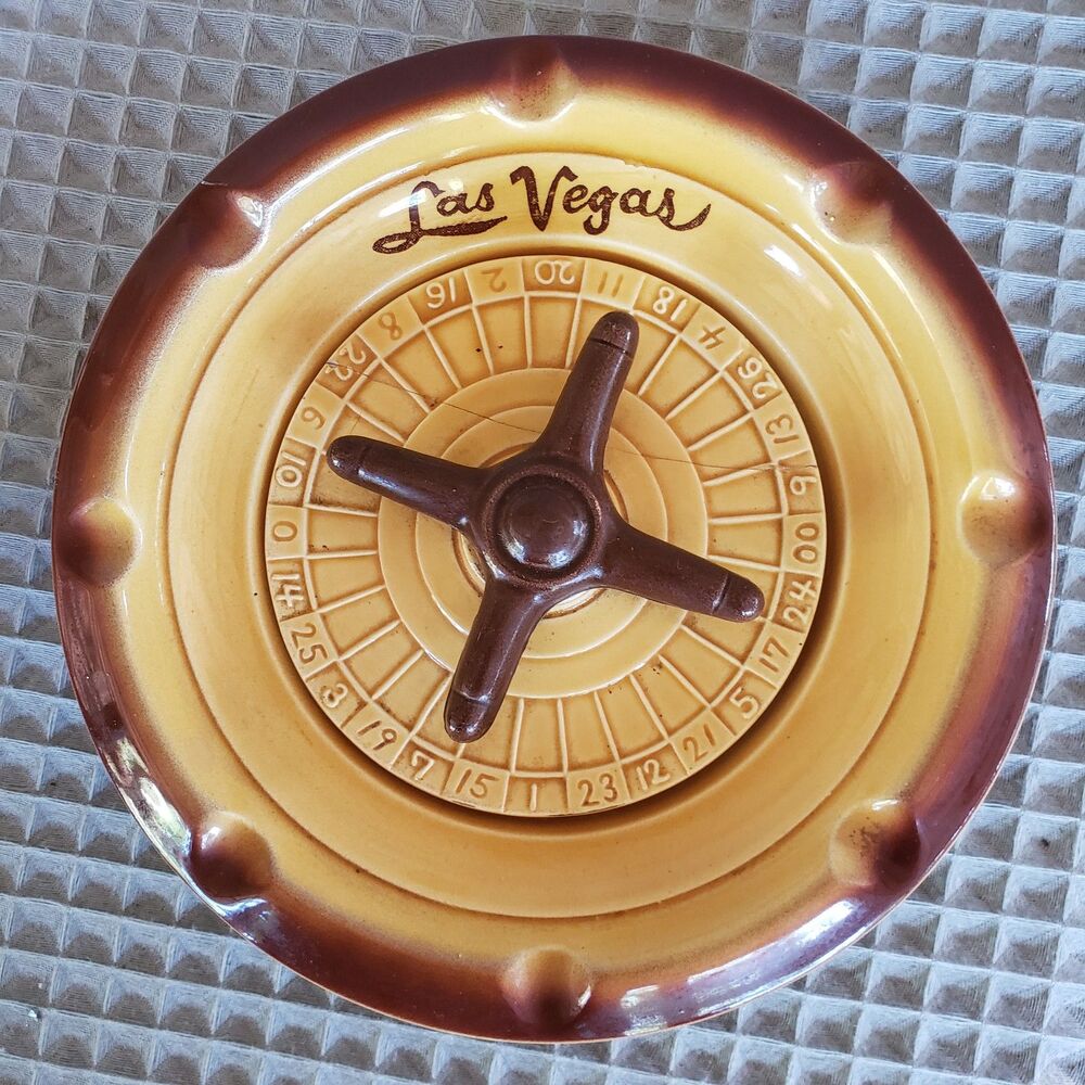 Vegas Ashtray Spinning Roulette Wheel Gambling Man Cave Decorations Smoking Acc